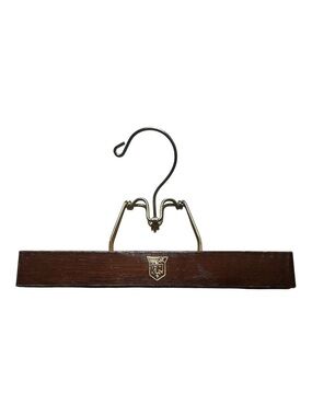 Vtg Royal German Wooden Skirt/Pant Hanger with Brass Clip - Brown